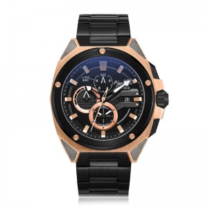 Alexandre Christie AC 6624 Rosegold Black Steel MCBBRBA